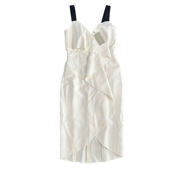 Jason Wu Compact Crepe Sleeveless Cocktail Dress With Ruffle Size 2 $1695 - Picture 3 of 13